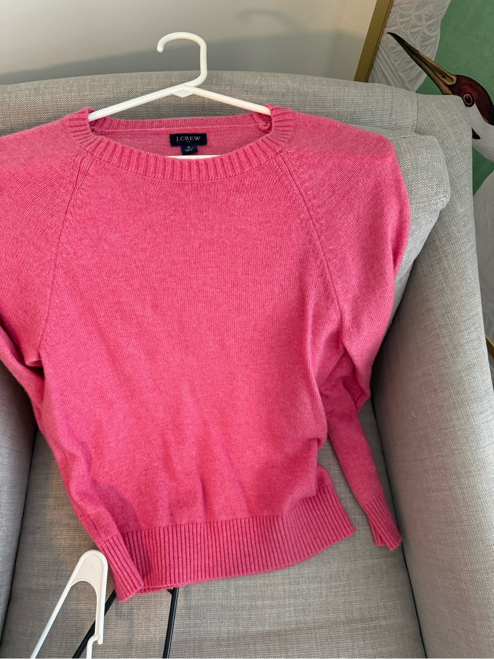 J. Crew Women's Crewneck Sweater in Pink wool blend